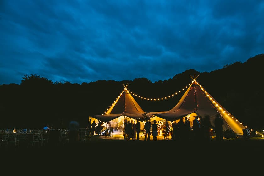 Tipi Night time wedding Picture