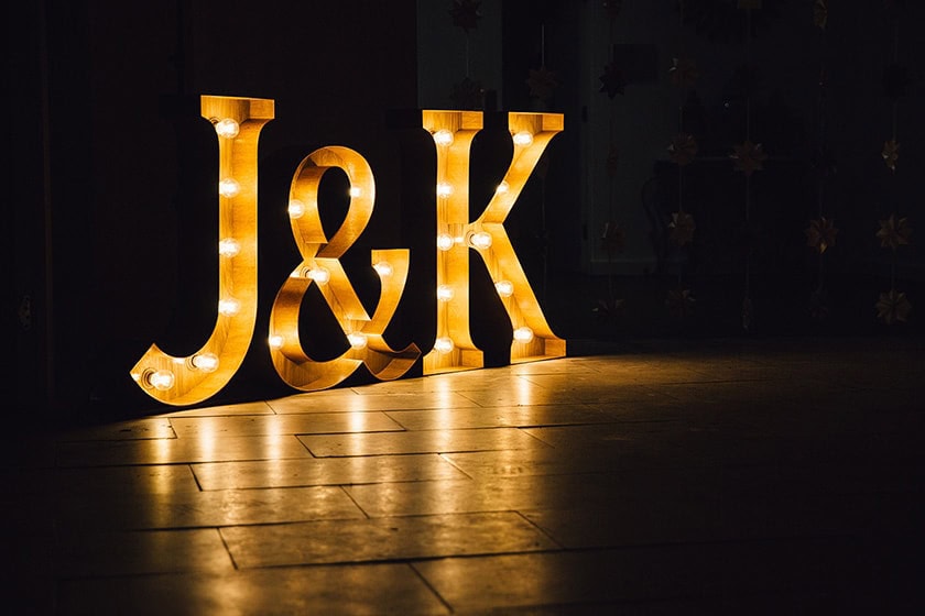 Wedding light letters