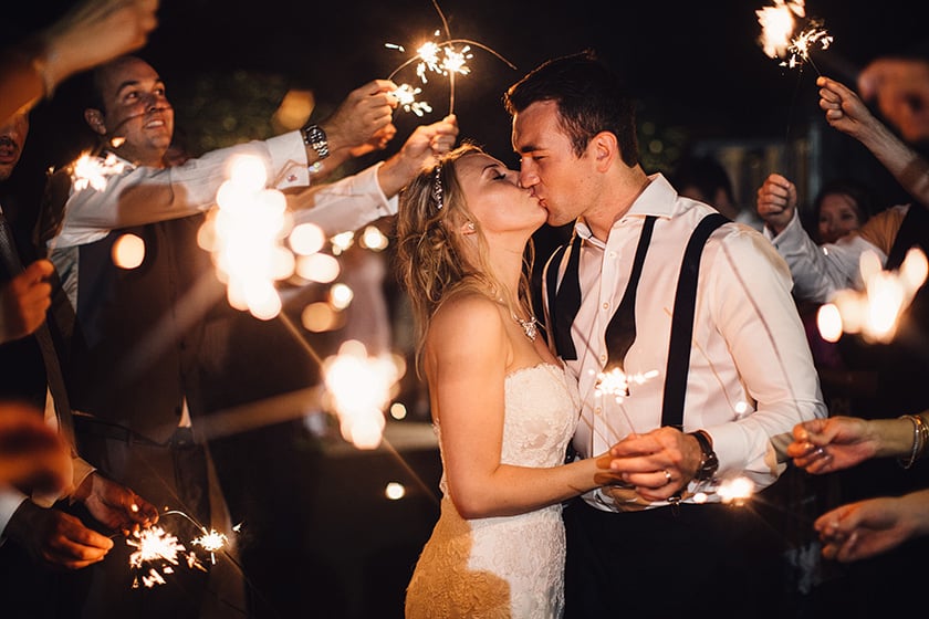 wedding sparkler shot