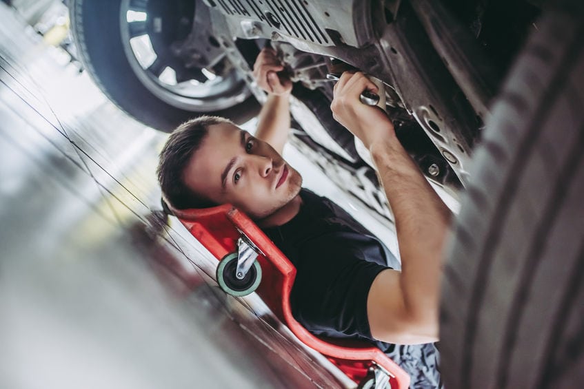 Handsome auto service mechanic