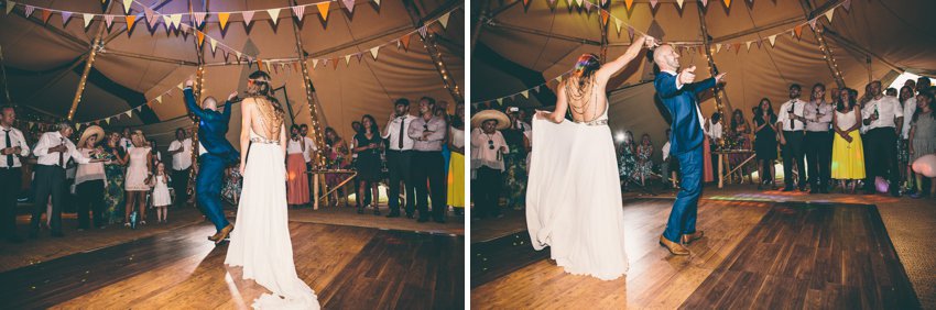 First dance in a tipi with bunting