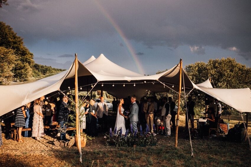 best destination wedding photographer, rainbow over ceremony