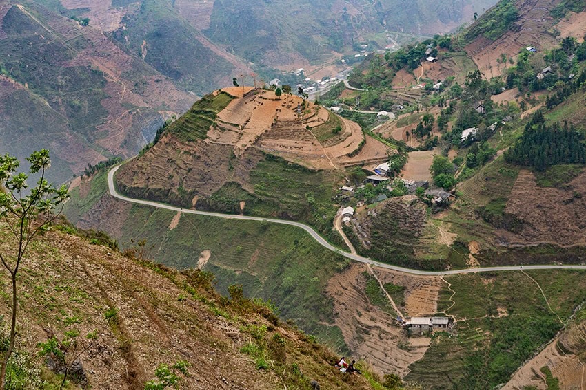 Little houses dotting the mountains