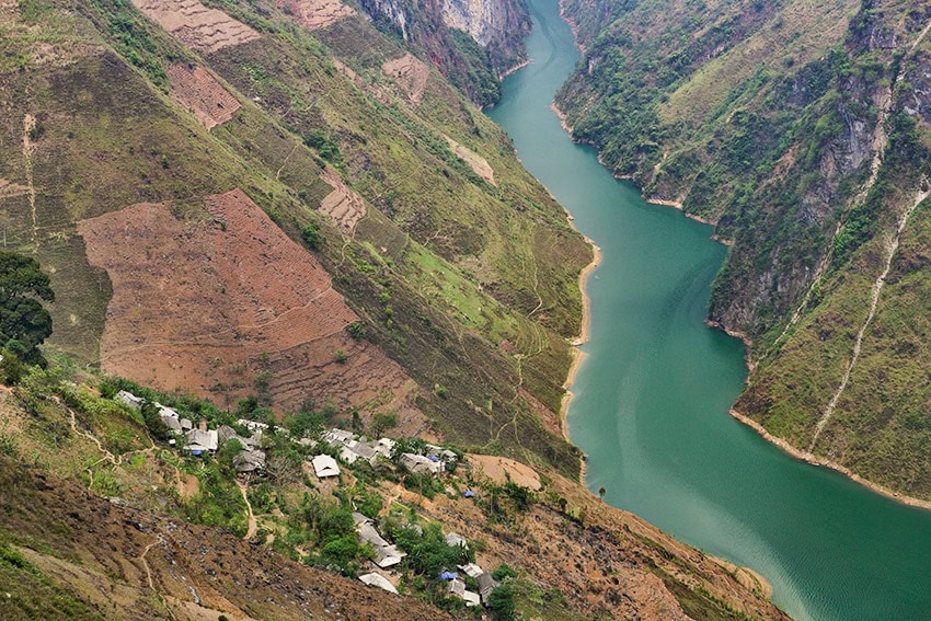 Small village at the slope