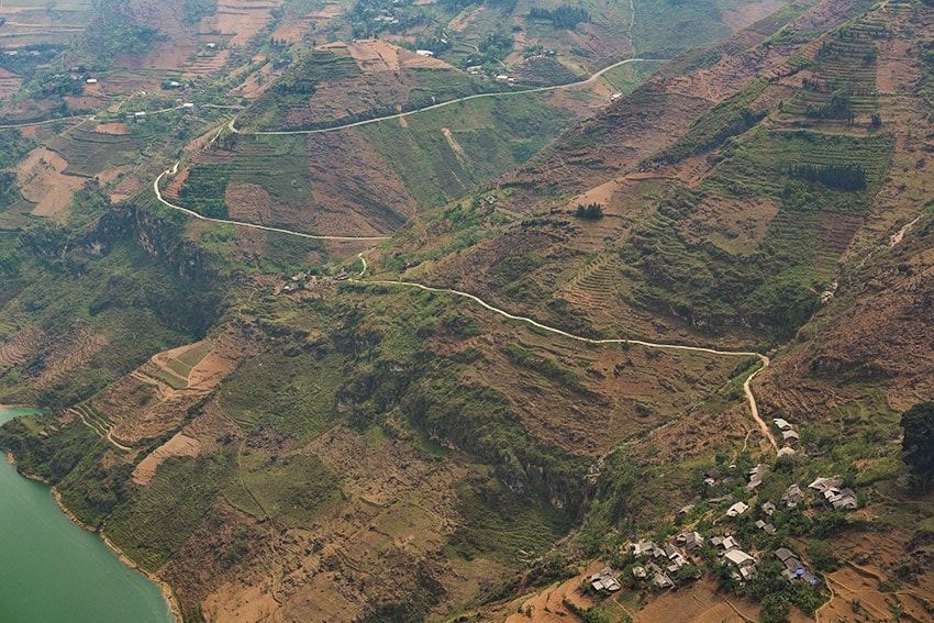 The winding road in Vietnam