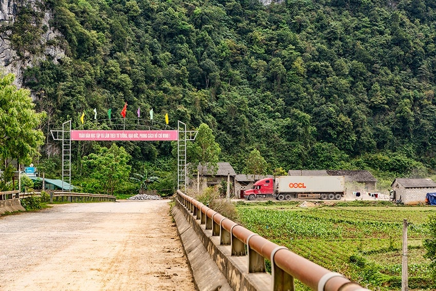 Truck and bridge