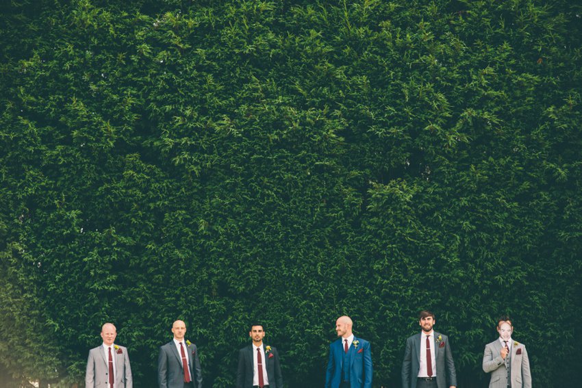 Groom and groomsmen portrait shot