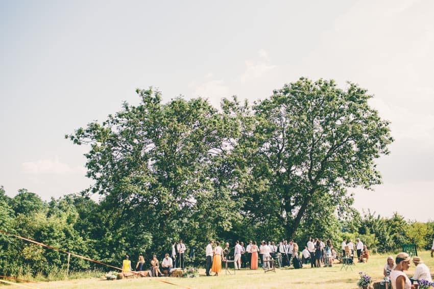 Summer tipi wedding in a field