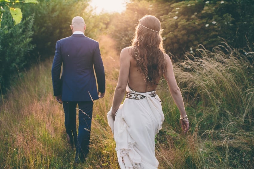 Backless wedding dress