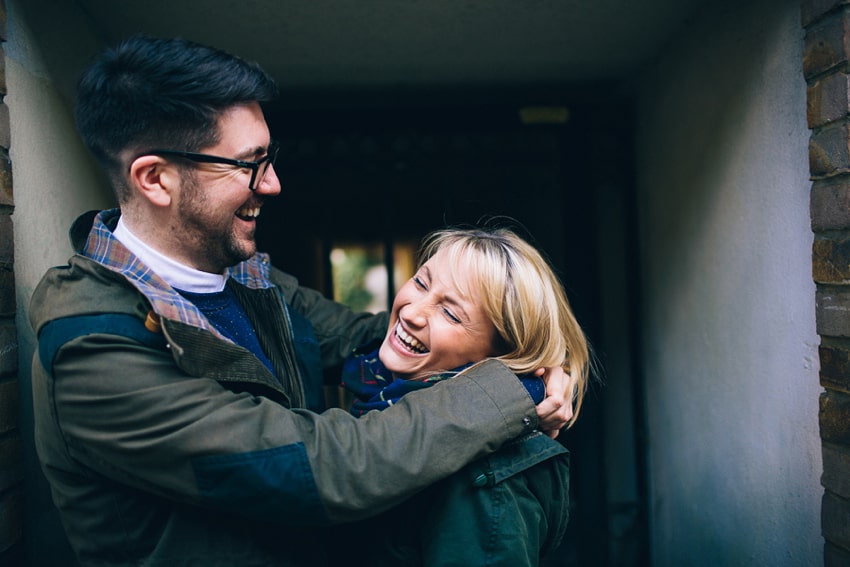 Couple laughing