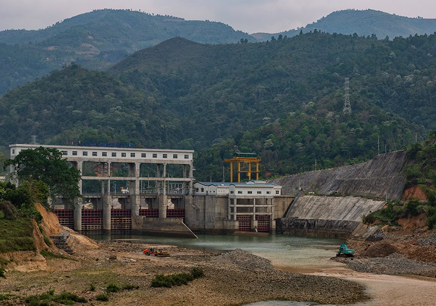 A dam under construction