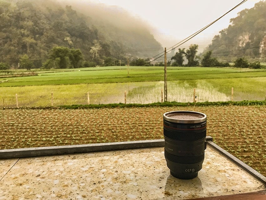 Coffee at my balcony at Ba Be Lake