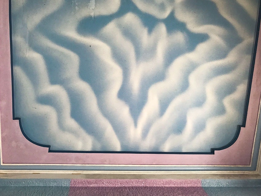 Hotel room ceiling