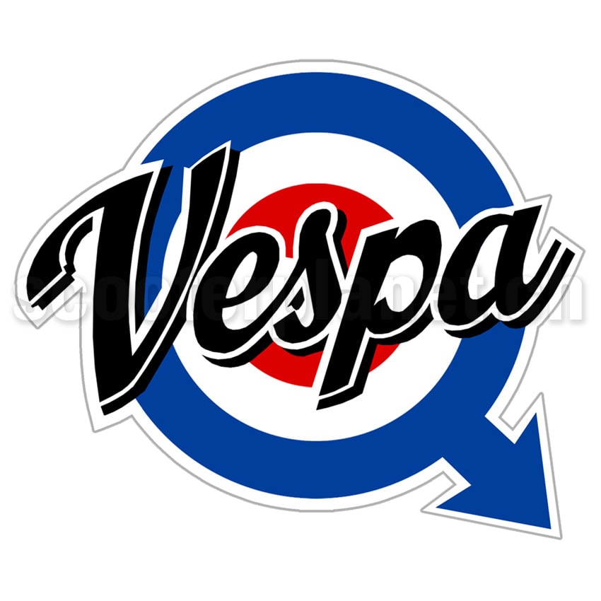 SCOOTERPRODUCTS - Kleber Mod-Target mit Pfeil und Schriftzug Vespa, gross