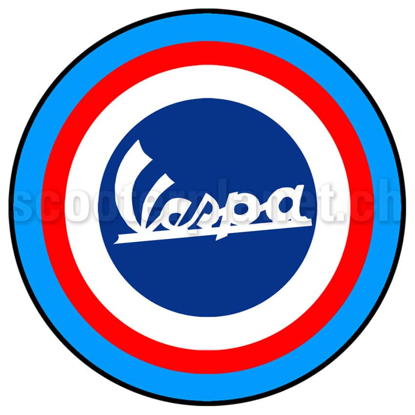 SCOOTERPRODUCTS - Kleber Mod-Target mit Schriftzug Vespa, rund mittel
