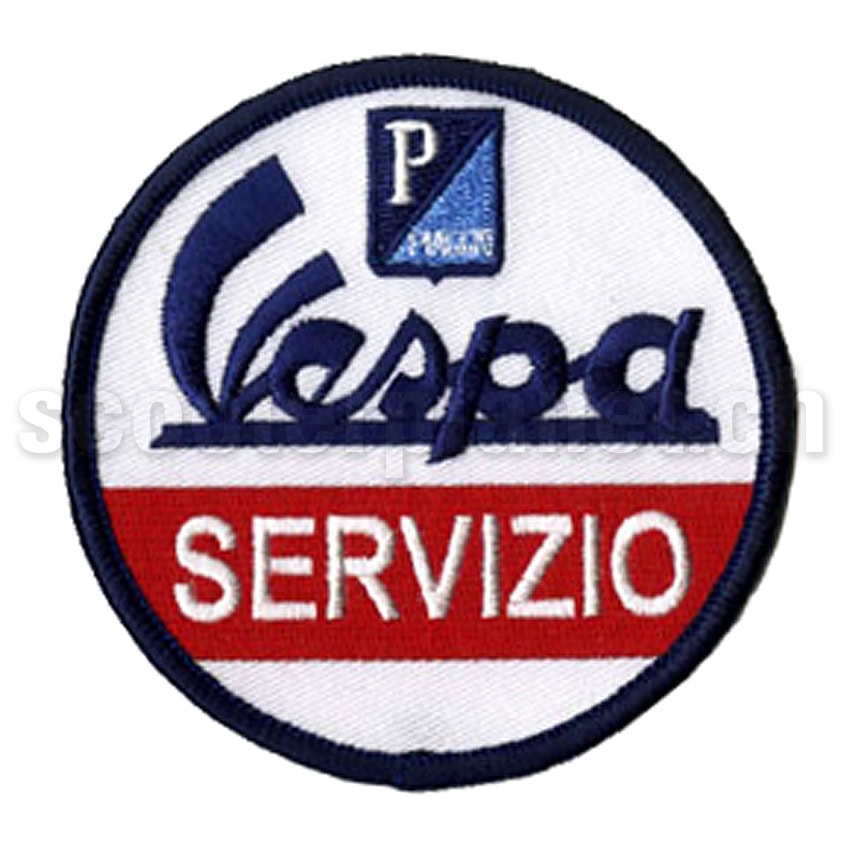 SCOOTERPRODUCTS - Aufnäher Vespa Servizio, rund