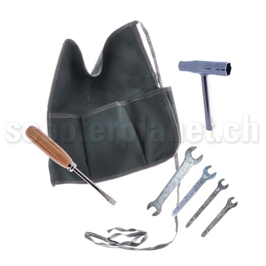 MAURO PASCOLI - Werkzeug-Set Classic in Werkzeugtasche (Werkzeug: Silber) Vespa '48'63