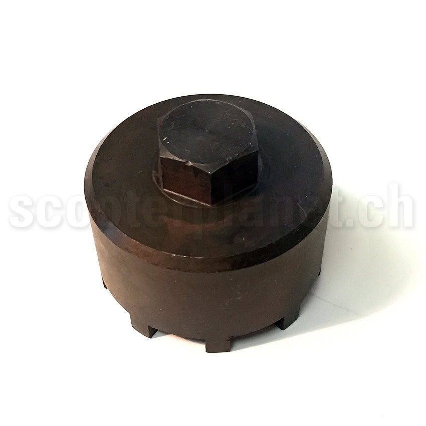 MEC. EUR. - Kronenmutterschlüssel für Mutter (Gewindering) bei Kugellager Hinterachse Vespa 125 Super (VNC1)/150 Super (VBC1T bis 153261)/160 GS (VSB1T)/180 SS (VSC1T)