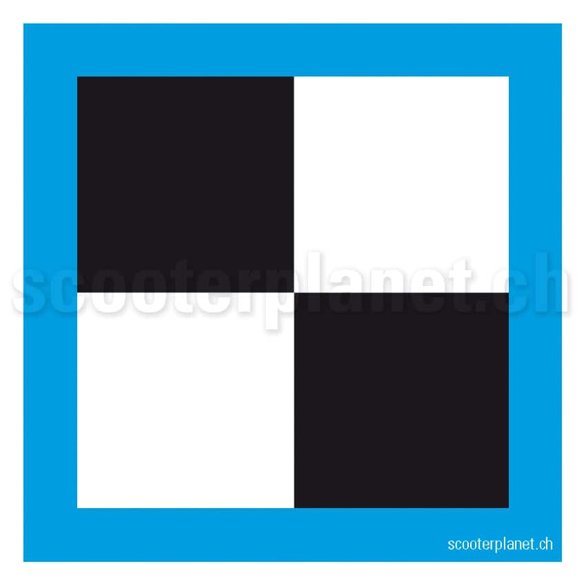 SCOOTER PLANET - Kleber Scooter Planet Quadrat-Logo Blau, quadratisch