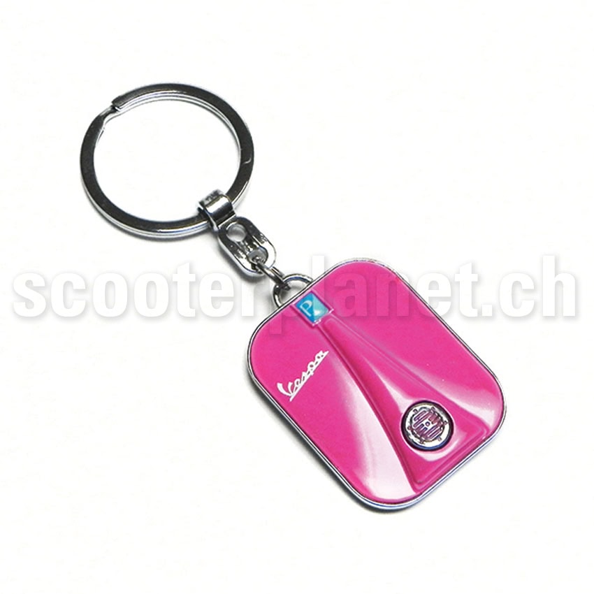 VESPA FORME - Schlüsselanhänger Beinschild Vespa Pink in schöner Blech-Box