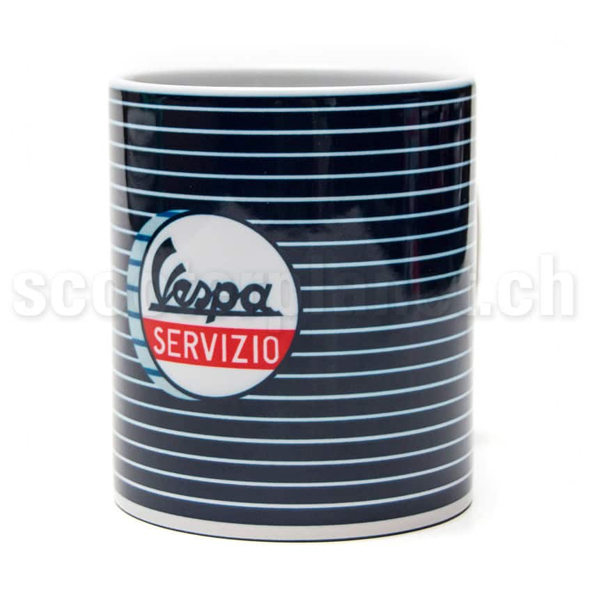 VESPA FORME - Tasse mit Vespa Servizio Dunkelblau mit weissen Streifen