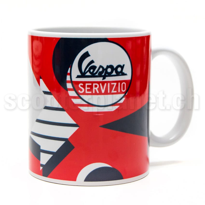 VESPA FORME - Tasse mit Vespa Servizio Rot mit Pfeil