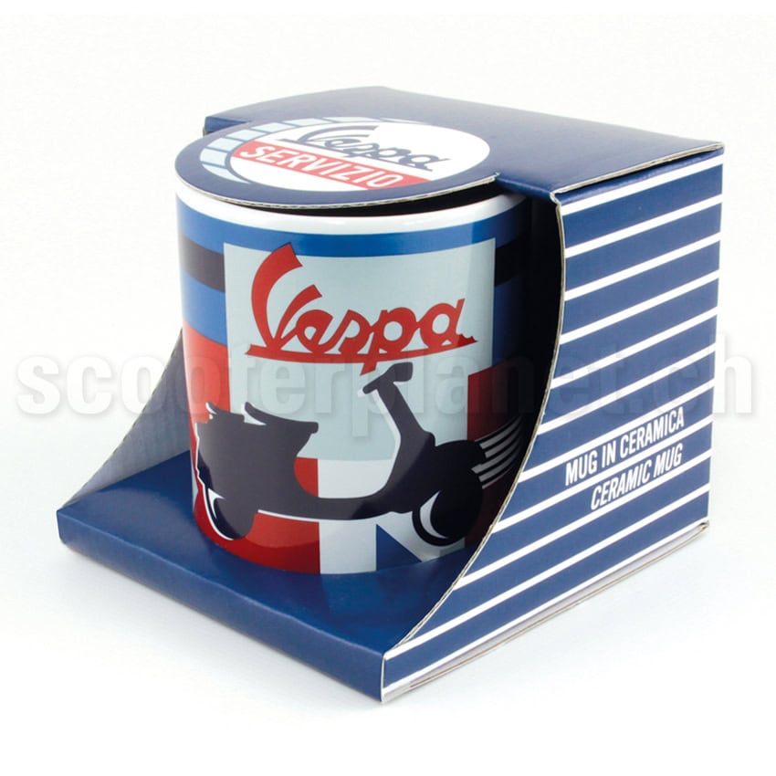 VESPA FORME - Tasse mit Vespa Servizio Rot/Blau mit Schriftzug und Vespa – Bild 3