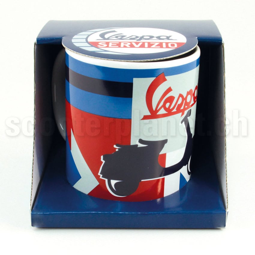 VESPA FORME - Tasse mit Vespa Servizio Rot/Blau mit Schriftzug und Vespa – Bild 4
