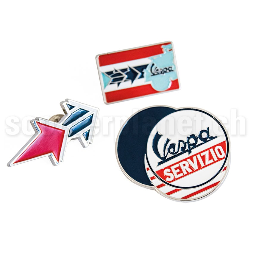 VESPA FORME - Pin-Set 4 "Vespa Servizio", 3 verschiedene Vespa Pins