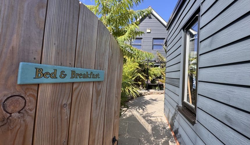 Coastal boutique bed and breakfast with a beautiful garden.