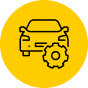 Icon of a sedan behind a cog
