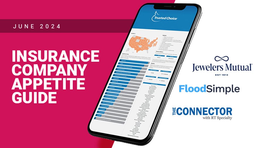 Insurance Company Appetite Guide featuring Jewelers Mutual, FloodSimple and RT Connector