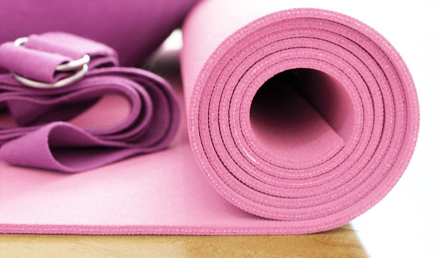 Yoga mat and belt