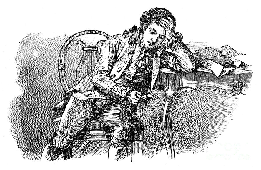 Young Werther, 19th century engraving