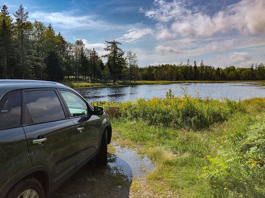 Car and Lake