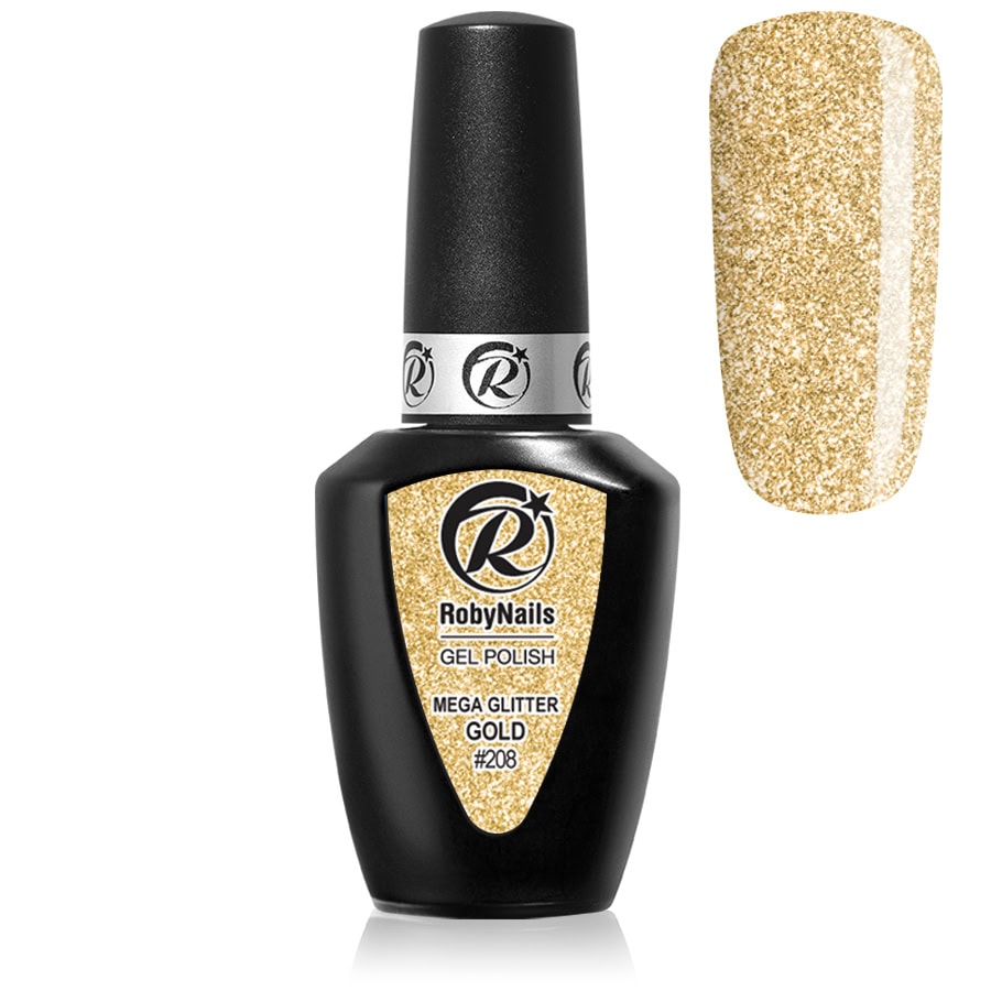 R.N. GEL POLISH MEGA GLITTER GOLD