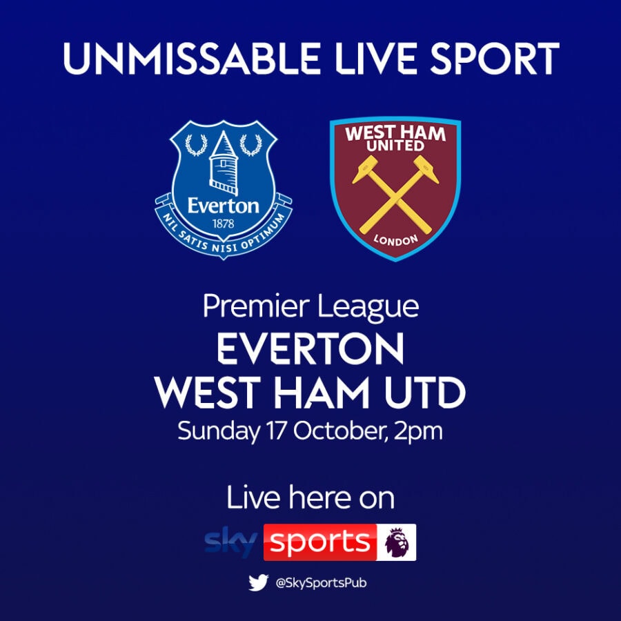 Premier League, Everton v West Ham Utd 17 Oct