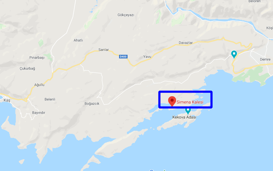 simena antik kenti harita konumu