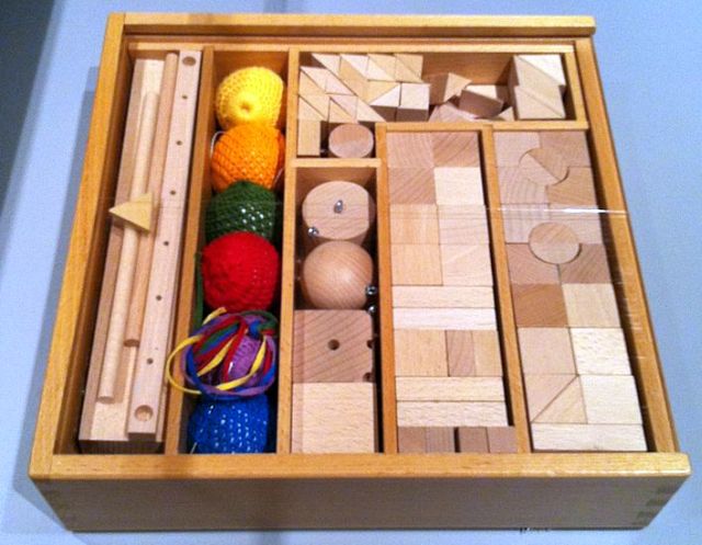 Picture: Friedrich Fröbel- Construction kit- 1782-1852- SINA Facsimile. Systems design- The Ulm school. Exhibit at Disseny Hub Barcelona- DHUB. Retrieved from Wikimedia Commons. Kippelboy - licensed under the Creative Commons Attribution-Share Alike 3.0 Unported license.