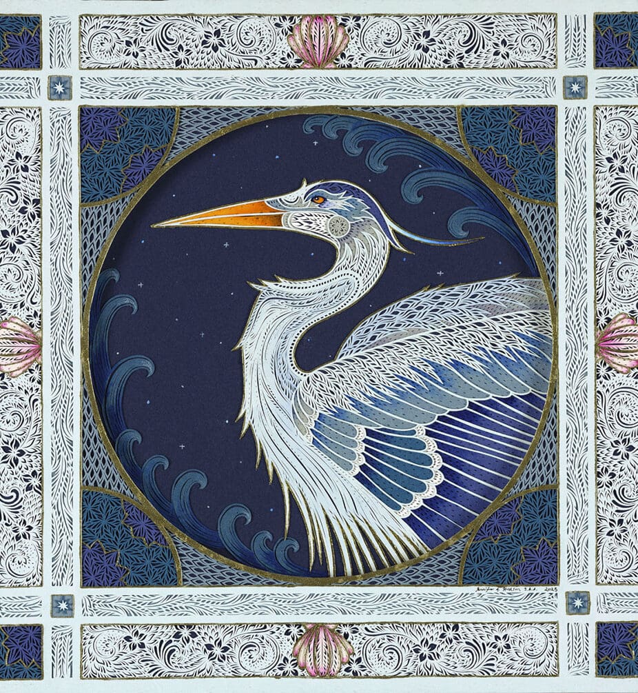 Jennifer Hudson - paper cut sculptor bird crane
