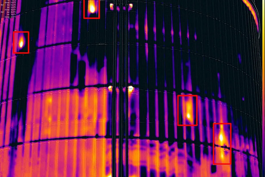 Termografia tanques depositos2 Inspección termográfica de tanques y depósitos