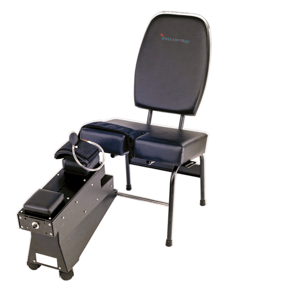 Knee on Trac machine at Endurance Chiropractic in Helena, MT, for non-invasive knee pain relief