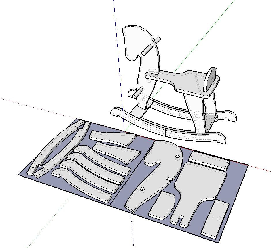 This is the design James made using SketchUp to then be cut out on his CNC Machine, Frank