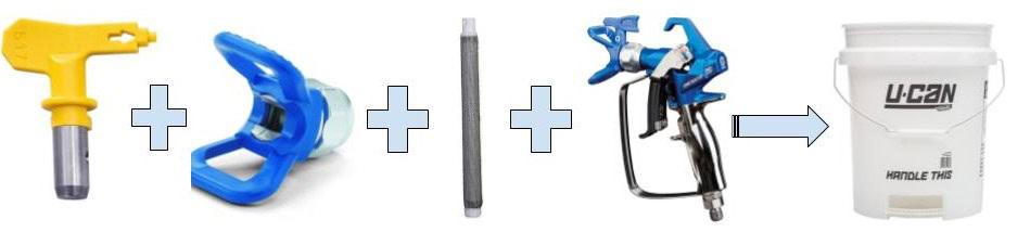 wagner airless pisztoly, szűrő, fúvókatartó, fúvóka összeszerelése