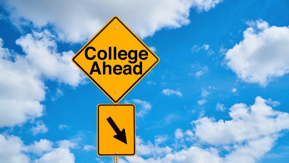 Street Sign for College Ahead