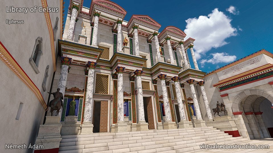 efes celcus kütüphanesi 2000 yıl önce nasıldı