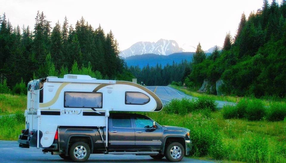 Truck bed camper setup