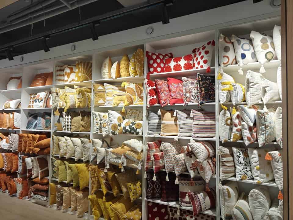 home decoration products displayed by a supplier
