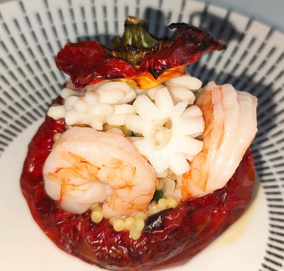 photo de Poivrons aux crevettes et aux calamars