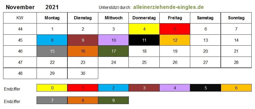Kindergeld Auszahlungstermine November 2021